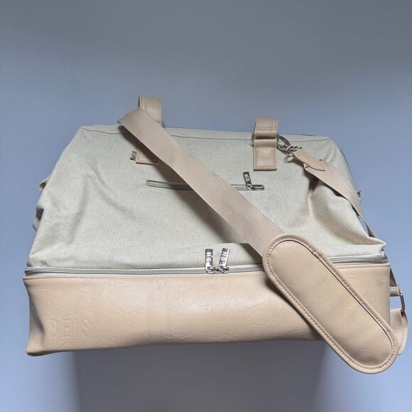 BEIS The Weekender Bag Beige NWT - Picture 5 of 7